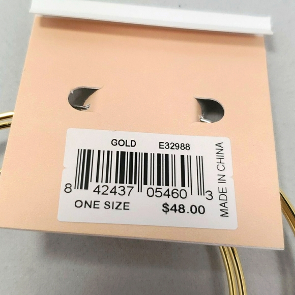 Rebecca Minkoff Double The Drama Hoop Earrings (Gold) - Picture 3 of 4